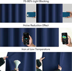 MIULEE Navy Blue Back Tab Blackout Curtains 52x96 Inch Long 2 Panels Set