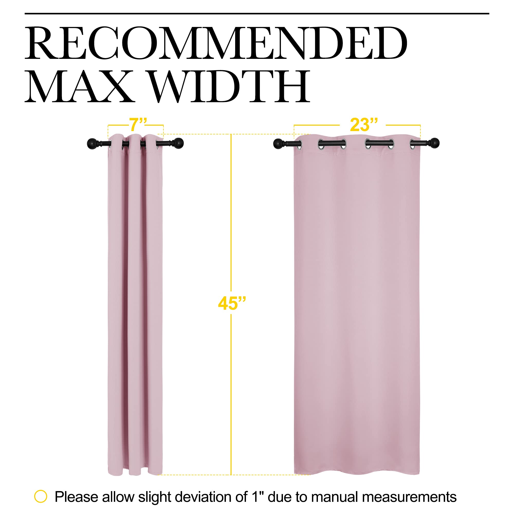 NICETOWN Blackout Curtain Panels for Girls Room, Nursery Essential Thermal Insulated Solid Grommet Top Blackout Drapes (Baby Pink=Lavender Pink, 1 Pair, 29 x 45 Inch)