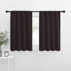 NICETOWN RV Blackout Curtains for Camper Windows, Toffee Brown, 34" x 30", Set of 2, Kitchen Curtains, Short Blackout Drapes, Thermal Insulated Rod Pocket Window Treatment Draperies for Nursery