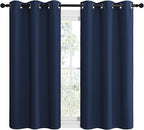 NICETOWN Blackout Curtain Panels, Window Treatment Energy Saving Thermal Insulated Solid Grommet Blackout Drapes/Draperies (Navy, 1 Pair, 42 by 50-inch)