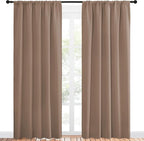 NICETOWN Room Darkening Curtains for Bedroom - Home Decoration Privacy Protection Thermal Insulated Solid Drapes/Draperies for Sliding Glass Door (Cappuccino, Set of 2, 52 x 84 inches)