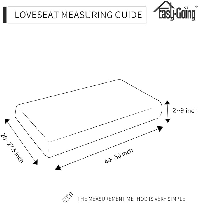 Easy-Going Stretch Loveseat Cushion Cover Sofa Cushion Furniture Protector Sofa Seat Sofa Slipcover Sofa Cover Soft Flexibility with Elastic Bottom(Loveseat Cushion, Dark Gray)