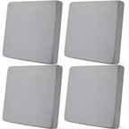 Newwiee Set of 4 Stretch Patio Cushion Covers Sofa Couch Seat Chair Slipcovers Cushion Cover Replacement Furniture Protector for Pets Washable(Light Grey,Seat Cover,Solid)