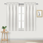 DWCN Blackout Curtains Thermal Insulated, Energy Saving & Noise Reducing Bedroom and Living Room Curtains, Ivory, W 38x L 54 Inch, Set of 2 Rod Pocket Curtain Panels
