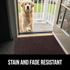 GORILLA GRIP® Ultra Absorbent Front Door Mat Outside Entrance, Traps Dirt and Moisture, HydroABSORB Indoor Outdoor Doormat Holds Up to 1.7 Cups Water, Stain and Fade Resistant Welcome Mat 29x17 Coffee