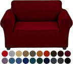 Joccun Christmas Stretch Chair Couch Cover,1-Piece Sofa Slipcover Spandex Jacquard Fabric Sofa Covers with Elastic Bottom,Washable Furniture Protector for Dogs,Cats,Kids(Armchair,Red Dahlia)