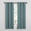 NICETOWN Modern Blackout Curtains Noise Reducing, Thermal Insulated and Privacy Room Darkening Drape Panels for Boy's Guest Room Door Small Short Window (Greyish Blue, 2 Panels, W34 x L63 -Inch)