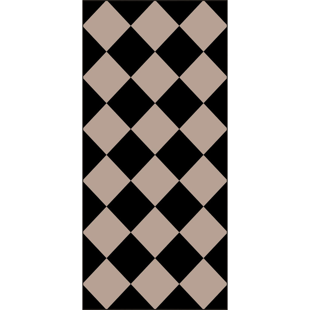Othilic Front Door Mat Indoor Entrance - 2x4.3 Ft Black Tan Checkered Rug