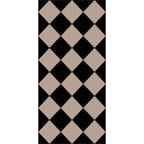 Othilic Front Door Mat Indoor Entrance - 2x4.3 Ft Black Tan Checkered Rug