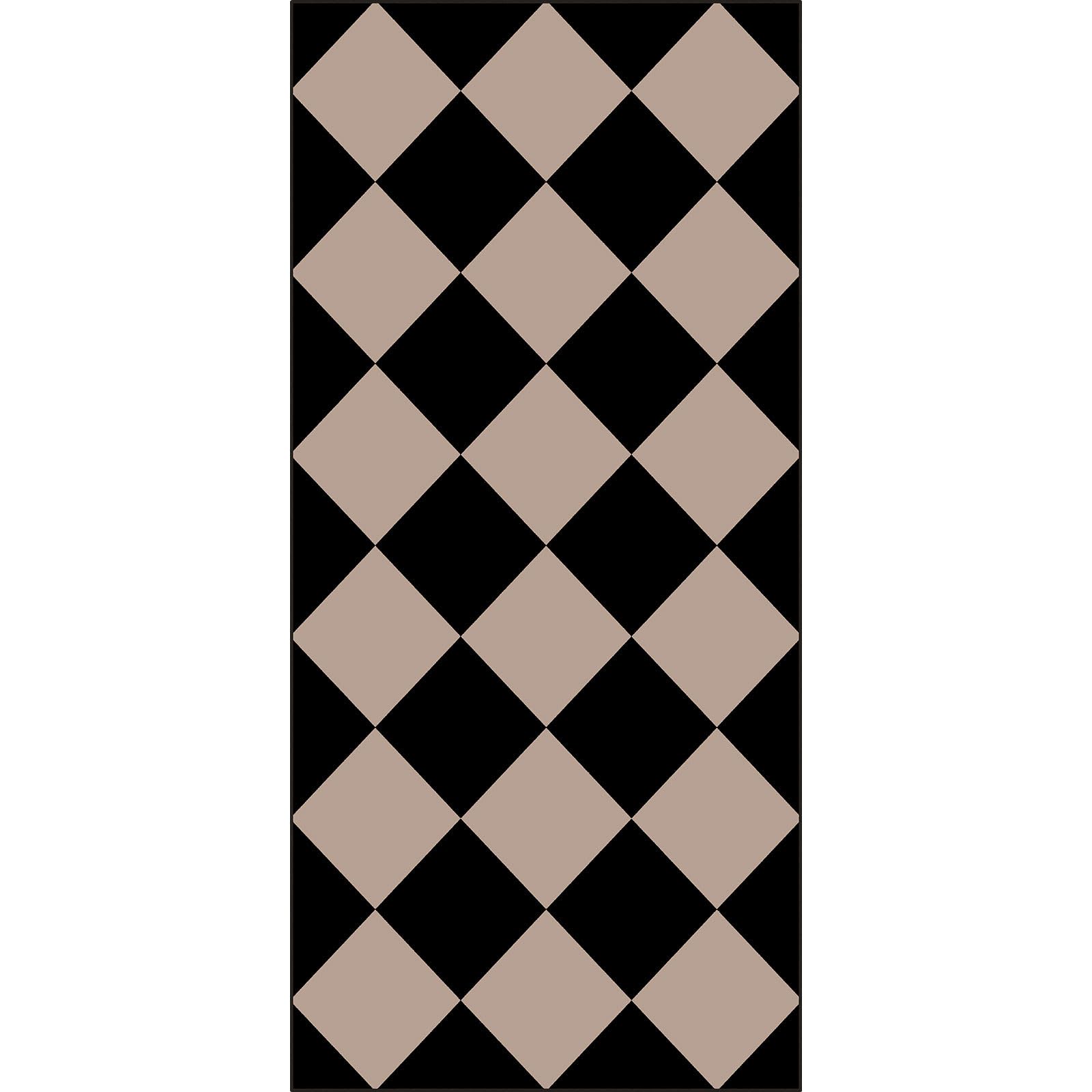 Othilic Front Door Mat Indoor Entrance - 2x4.3 Ft Black Tan Checkered Rug