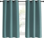 NICETOWN Modern Blackout Curtains Noise Reducing, Greyish Blue, 2 Panels, W42 x L60 -Inch, Thermal Insulated and Privacy Room Darkening Drape Panels for Boy's Guest Room Door Small Short Window