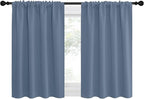 NICETOWN RV Blackout Curtains for Camper Windows, Short Blackout Curtains & Drapes, Thermal Insulated Blackout Curtain Panels for Kids Room, Play Room (Stone Blue, 34" Wide by 36" Long, 2 PCs)