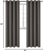 BGment Blackout Curtains - Grommet Thermal Insulated Room Darkening Bedroom and Living Room Curtains, Set of 2 Panels (52 x 108 Inch, Grey)