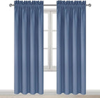 DWCN Blackout Curtains – Thermal Insulated, Energy Saving & Noise Reducing Bedroom and Living Room Curtains, Dusty Blue, W 42x L 84 Inch, Set of 2 Rod Pocket Curtain Panels