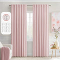 MIULEE Light Pink Back Tab Blackout Curtains 52x84 Inch Length 2 Panels Set