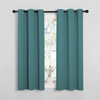 NICETOWN Window Curtain Panels, Thermal Insulated Solid Grommet Blackout Draperies/Drapes (Sea Teal, One Pair, 34 by 54-inch)