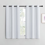 NICETOWN Room Darkening Draperies Curtains Panels, Window Treatment Thermal Insulated Grommet Room Darkening Curtains/Drapes for Bedroom (Greyish White, 2 Panels, W42" X L40")