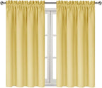 DWCN Blackout Curtains for Bedroom – Rod Pocket Thermal Insulated Noise Reducing Noise Reducing Drapes for Living Room, W 42 x L 54 Inch, 2 Panels, Light Yellow