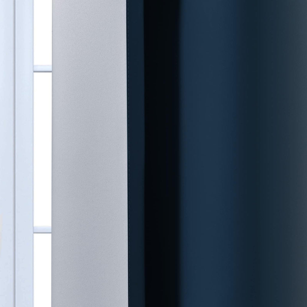 Yakamok Ombre Curtains Navy Blue and Greyish White for Living Room,70Wx84L