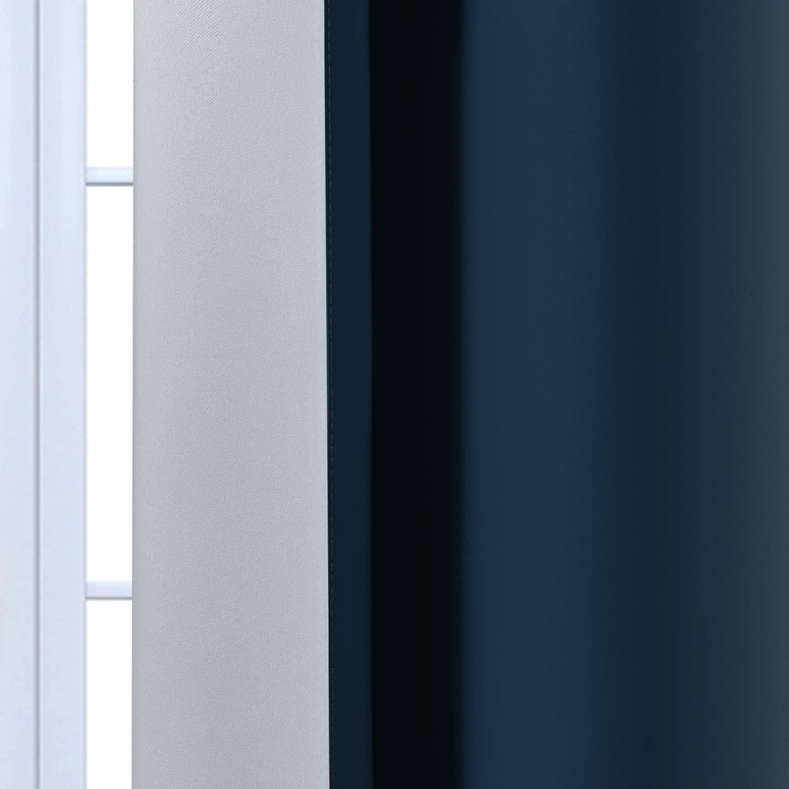 Yakamok Ombre Curtains Navy Blue and Greyish White for Living Room,70Wx84L