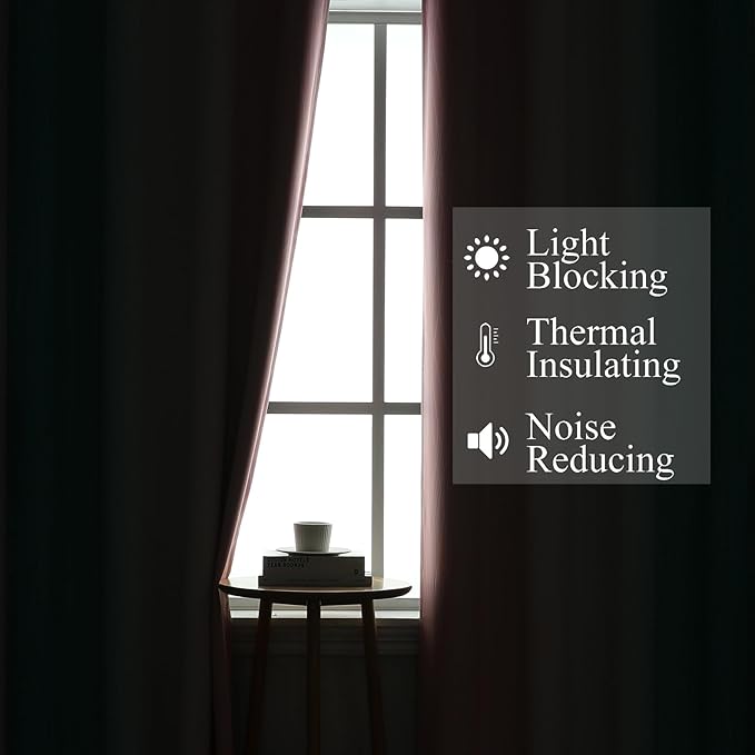 Estelar Textiler Pink and Teal Blackout Curtains for Living Room, Full Room Darkening Grommet Ombre Curtains for Bedroom, Thermal Insulated Light Blocking Gradient Drapes, 42Wx63L, 2 Panels