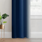 Yakamok Light Blocking Ombre Curtains, Greyish White and Blue Gradient Color Curtains, Room Darkening Grommet Window Drapes for Bedroom(Blue, 42x84 Inch, 2 Panels)