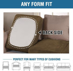 H.VERSAILTEX Velvet Stretch Couch Cushion Cover Plush Cushion Slipcover for Chair Loveseat Sofa Cushion Furniture Protector Seat Cushion Sofa Cover (3 Piece Sofa Cushion Covers, Bronze Brown)