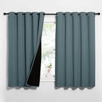 NICETOWN Greyish Green 100% Blackout Lined Curtains, 2 Thick Layers Completely Blackout Window Treatment Thermal Insulated Drapes for Kitchen/Bedroom (1 Pair, 62" Width x 63" Length per Panel)