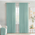 MIULEE Aqua Back Tab Blackout Curtains 52x90 Inch Long 2 Panels Set