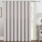 H.VERSAILTEX Blackout Patio Curtains 100 x 84 Inches for Sliding Door Extral Wide Blackout Curtain Panels Thermal Insulated Room Divider - Grommet Top, 7' Tall by 8.5' Wide - Stone