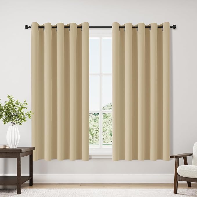 ChrisDowa Blackout Curtains for Bedroom and Living Room 70 Inches Wide