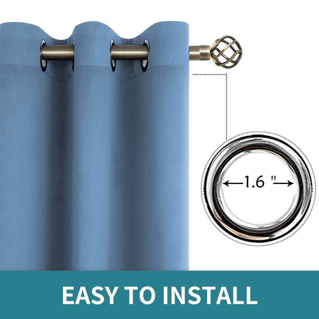 BGment Denim Blue Blackout Curtains for Living Room 84 Inch Long - 2 Panels