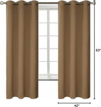 BGment Blackout Curtains for Living Room - Grommet Thermal Insulated Room Darkening Curtains for Bedroom, 2 Panels of 42 x 63 Inch, Taupe