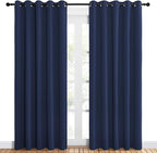 NICETOWN Blackout Curtain Panels, Window Treatment Energy Saving Thermal Insulated Solid Grommet Blackout Drapes/Draperies (Navy, 1 Pair, 60 by 84-inch)
