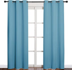 NICETOWN Window Treatment Thermal Insulated Solid Grommet Blackout Curtains/Drapes for Bedroom (Teal Blue, Set of 2 Panels, 42 by 84 Inch)