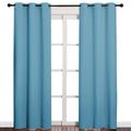NICETOWN Window Treatment Thermal Insulated Solid Grommet Blackout Curtains/Drapes for Bedroom (Teal Blue, Set of 2 Panels, 42 by 84 Inch)
