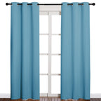 NICETOWN Window Treatment Thermal Insulated Solid Grommet Blackout Curtains/Drapes for Bedroom (Teal Blue, Set of 2 Panels, 42 by 84 Inch)