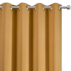LEMOMO Blackout Curtains 66 x 84 inch/Mustard Yellow Curtains Set of 2 Panels/Thermal Insulated Room Darkening Bedroom Curtains