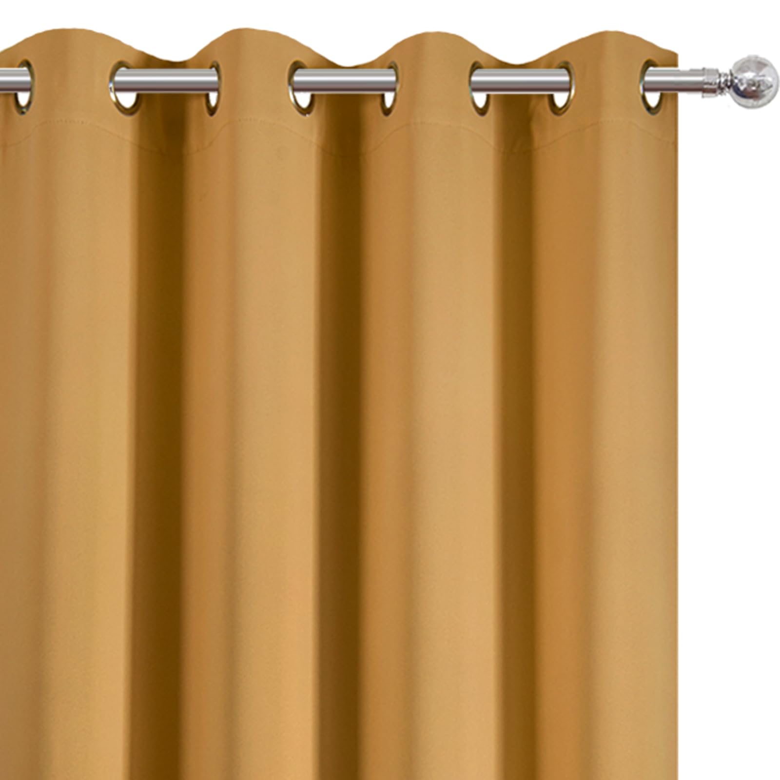 LEMOMO Blackout Curtains 66 x 84 inch/Mustard Yellow Curtains Set of 2 Panels/Thermal Insulated Room Darkening Bedroom Curtains