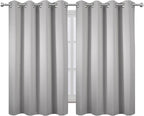 LEMOMO Light Grey Blackout Curtains 52 x 54 Inch Length/Set of 2 Curtain Panels/Thermal Insulated Room Darkening Blackout Curtains for Bedroom