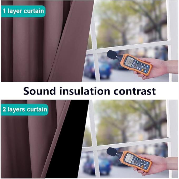 NICETOWN 100% Blackout Curtains with Black Liners, Thermal Insulated Full Blackout 2-Layer Lined Drapes, Energy Efficiency Window Draperies for Bedroom (Dry Rose, 2 Panels, 52-inch W by 63-inch L)