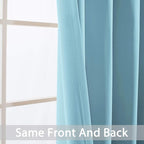 Yakamok Room Darkening Curtains 52x72 inch Length Sky Blue-Living Room