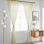 SpaceDresser Basic Rod Pocket Sheer Voile Window Curtain Panels Sage Green 1 Pair 2 Panels 52 Width 54 Inch Long for Kitchen Bedroom Children Living Room Yard（Sage Green, 52W x 54L）