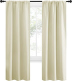 NICETOWN Blackout Curtains for Living Curtains, Window Treatment Thermal Insulated Solid Room Darkening Drape Panels for Girls Room (Beige, Set of 2, 34 inches Width by 72 inches Length)