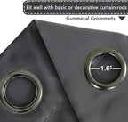 H.VERSAILTEX Blackout Patio Curtains 100 x 108 Inches for Sliding Door Extral Wide Blackout Curtain Panels Thermal Insulated Room Divider - Grommet Top, 9' Tall by 8.5' Wide - Charcoal Gray
