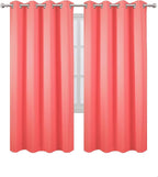 LEMOMO Blackout Curtains 66 x 72 Inch Long Coral Curtains Set of 2 Panels Room Darkening Curtains for Bedroom and Living Room