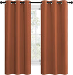 NICETOWN Bedroom Blackout Curtains 68 inches Long, Privacy and Thermal Insulated Blackout Drapes for Windows (Burnt Orange, 1 Pair, 42 x 68 inches)