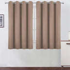 LEMOMO Blackout Curtains 66 x 54 Inch Long Cappuccino Curtains Set of 2 Panels Room Darkening Curtains for Bedroom and Living Room