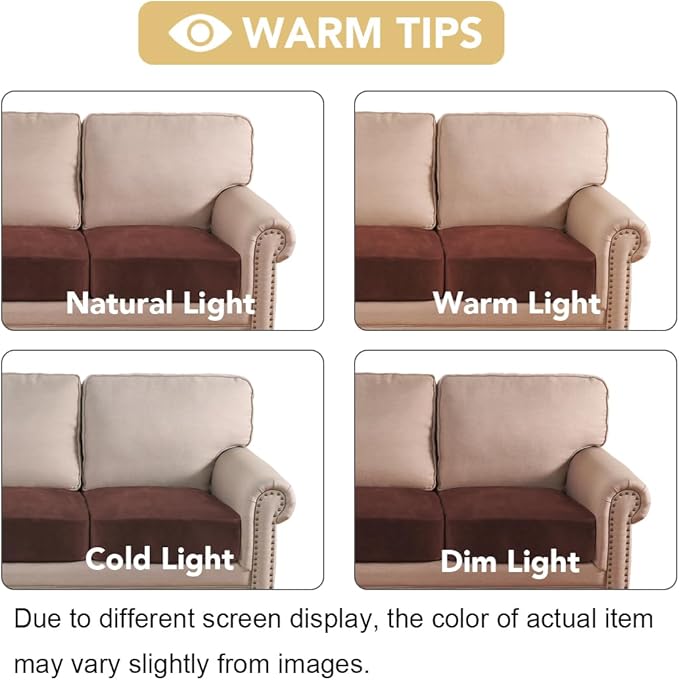 H.VERSAILTEX Velvet Stretch Couch Cushion Cover Plush Cushion Slipcover for Chair Loveseat Sofa Cushion Furniture Protector Seat Cushion Sofa Cover (3 Piece XL Sofa Cushion Covers, Burnt Brick)