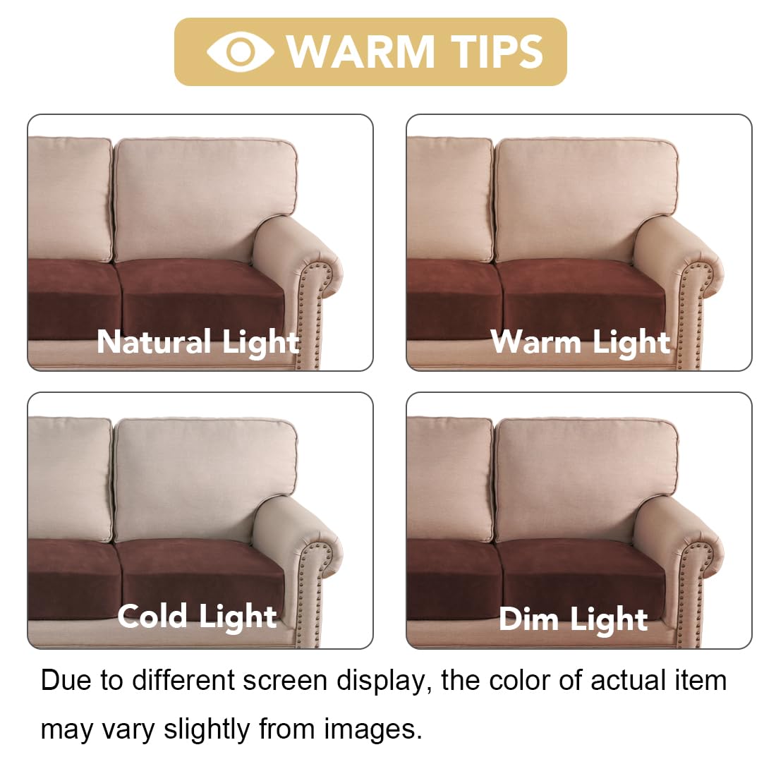 H.VERSAILTEX Velvet Stretch Couch Cushion Cover Plush Cushion Slipcover for Chair Loveseat Sofa Cushion Furniture Protector Seat Cushion Sofa Cover (3 Piece Sofa Cushion Covers, Burnt Brick)